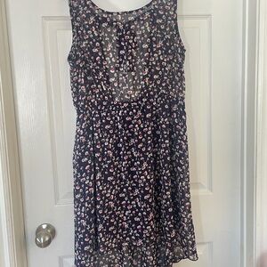 Tea n Rose Navy and Pink Floral Dress